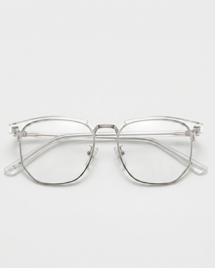 Nisalume Daytime Blue Light Blocking Glasses – Clear Silver Frame