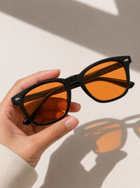 Blue Light Blocking Glasses – Nisalume Night, Black Frame, Amber Lens