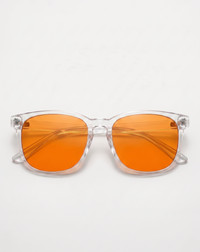 Blue Light Blocking Glasses – Nisalume Night, Clear Frame, Amber Lens