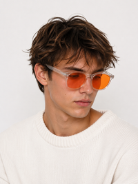 Blue Light Blocking Glasses – Nisalume Night, Clear Frame, Amber Lens