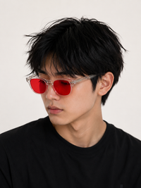 Blue Light Blocking Glasses – Nisalume Night, Clear Frame, Red Lens