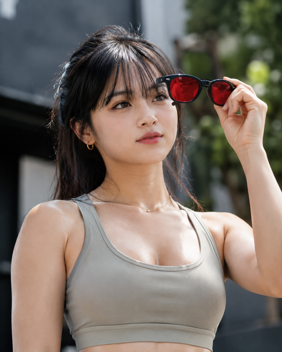 Athlete wearing Nisalume night glasses